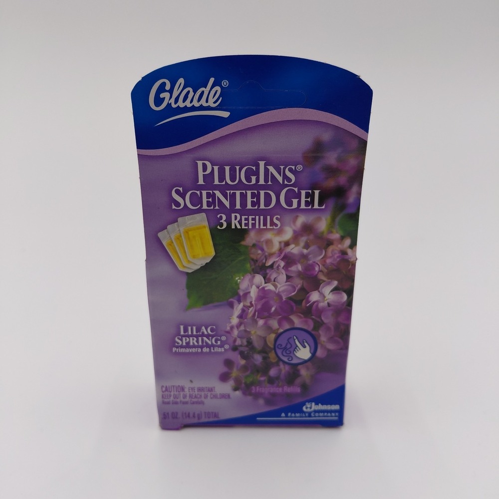 Vtg Glade Air Freshener Gel Pak Plugins Plug Ins 3 Refills Lilac Spring New NOS